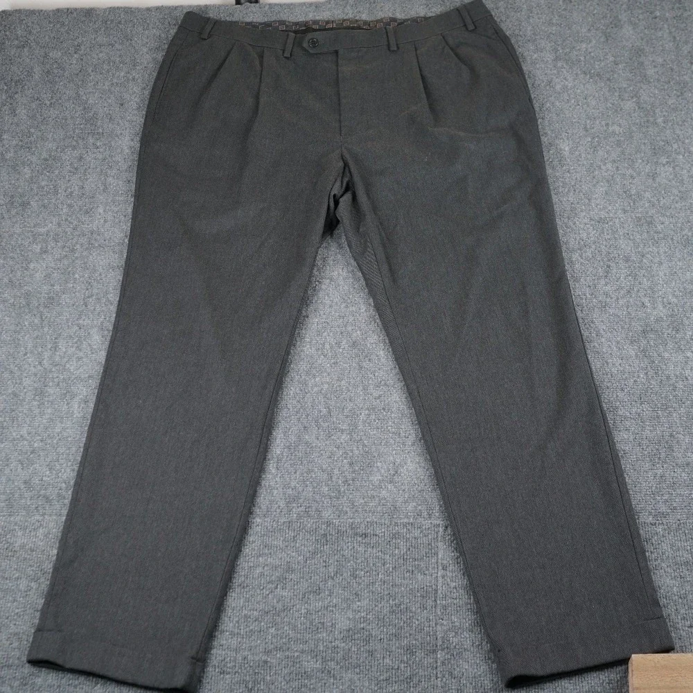 Lauren‎ Ralph Lauren Dress Pants Men 40W 32L Gray Pleated Cuffed Trousers